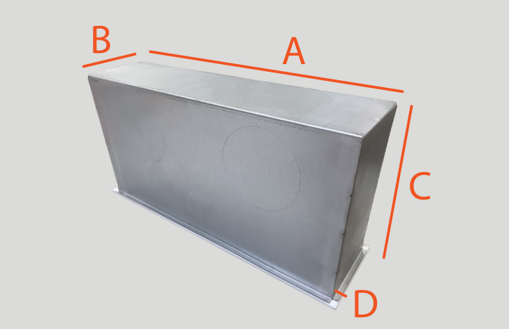 Baillindustrie - Plenum acier isoles pour grille linéaire ailettes fixes - Dimension